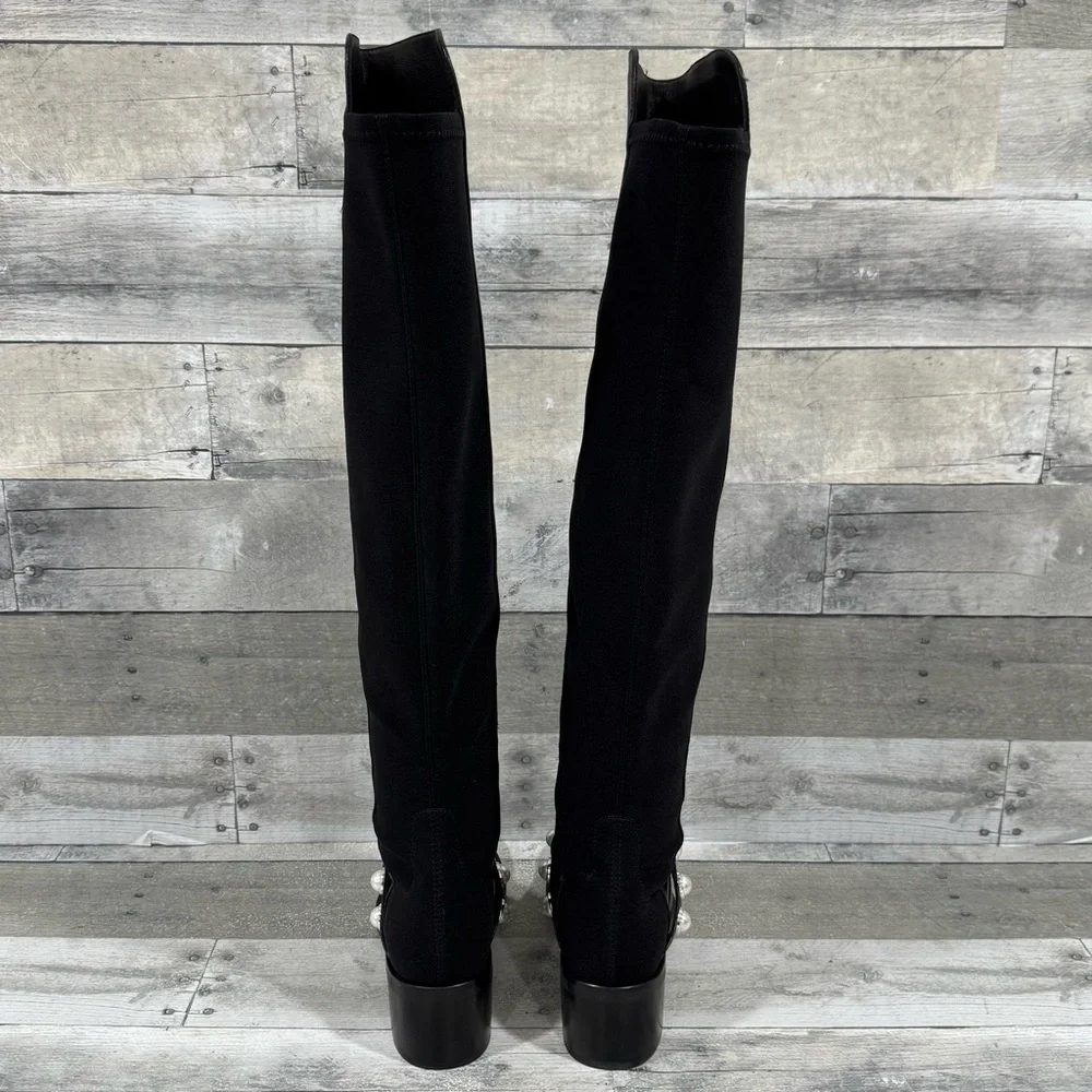 STUART WEITZMAN Portia Studded Over Knee Boots - Black - Size - 7.5B